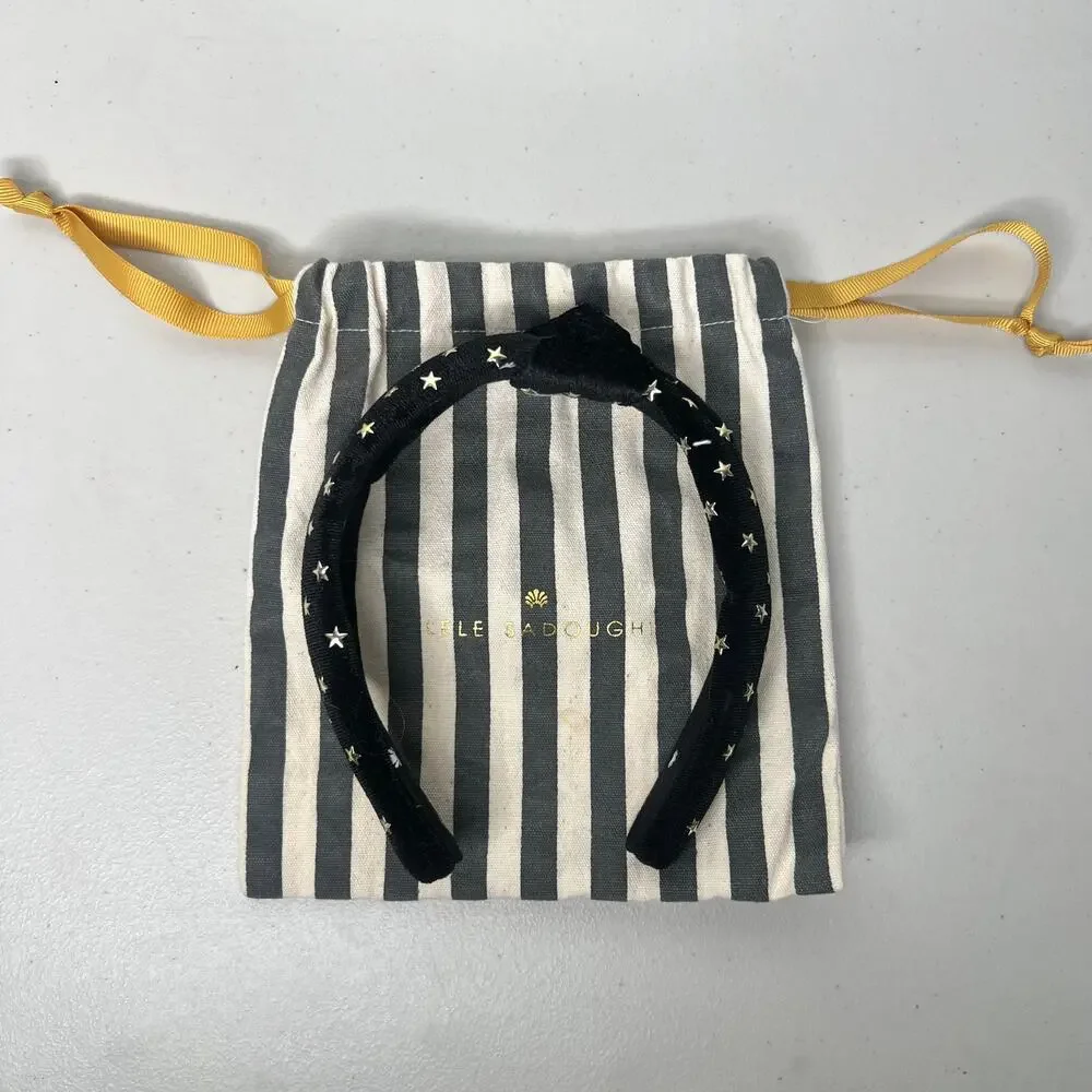 Lele Sadoughi Petite Black Velvet Star Headband